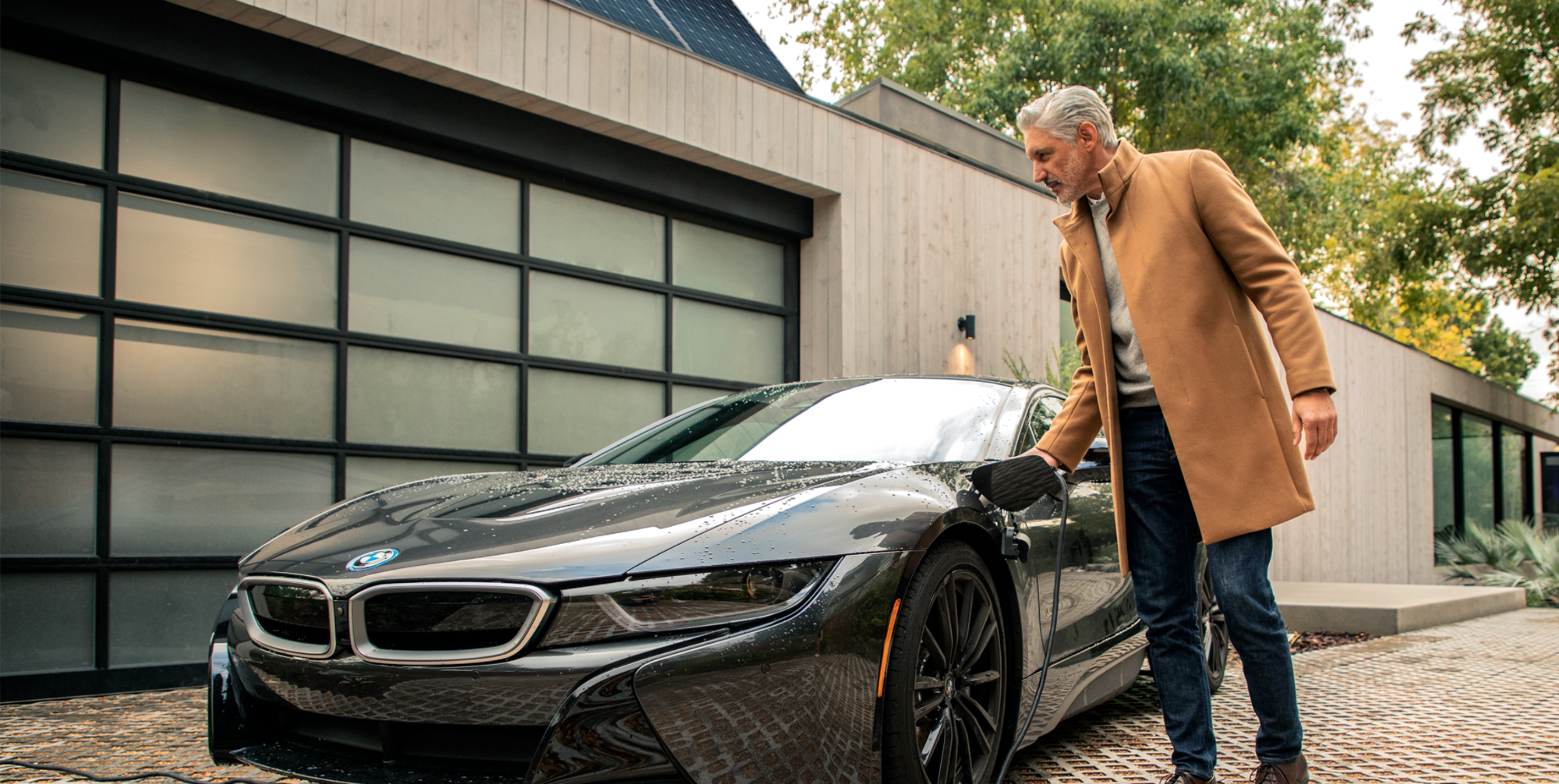 Someone charging their electric car